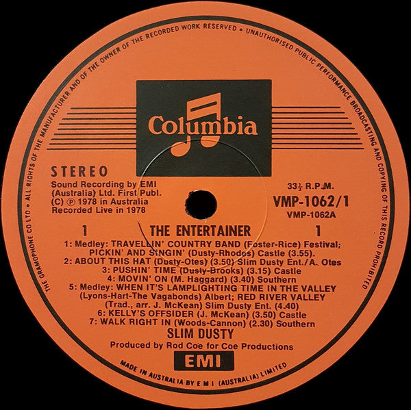 Slim Dusty : The Entertainer (Live At The Sydney Opera House) (2xLP, Album)