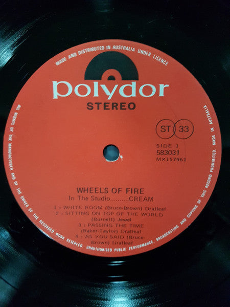 Cream (2) : Wheels Of Fire - In The Studio (LP, Album)