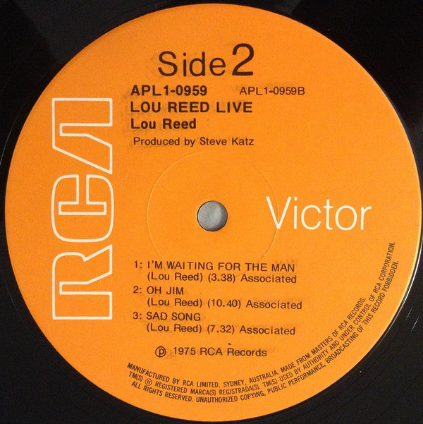 Lou Reed : Lou Reed Live (LP, Album)