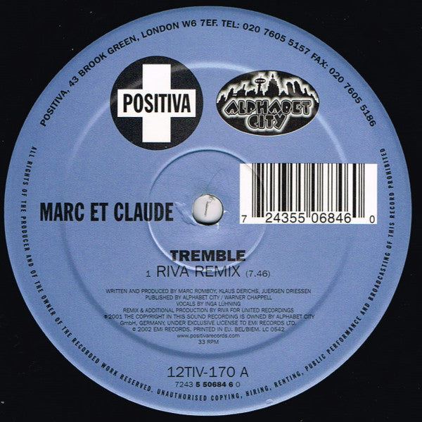 Marc Et Claude : Tremble (12")