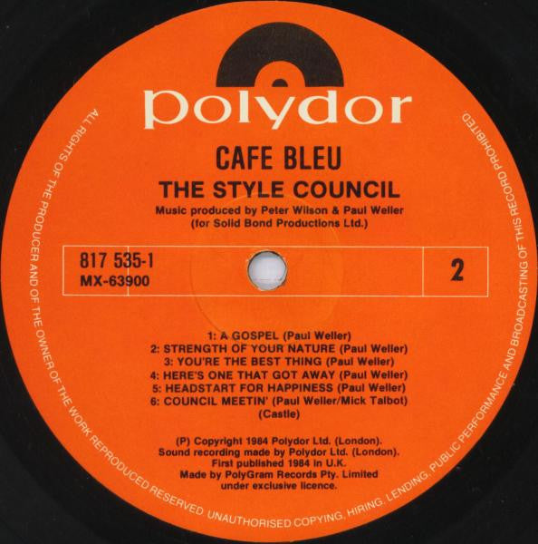 The Style Council : Café Bleu (LP, Album)