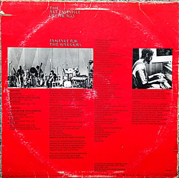 The Art Ensemble Of Chicago : Fanfare For The Warriors (LP, Album, MO )
