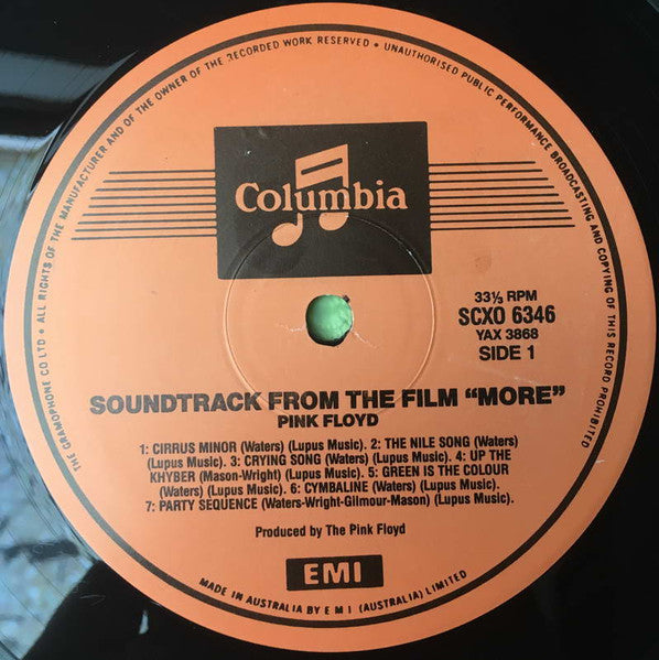 Pink Floyd : Soundtrack From The Film "More" (LP, Album)