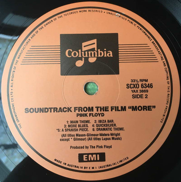 Pink Floyd : Soundtrack From The Film "More" (LP, Album)