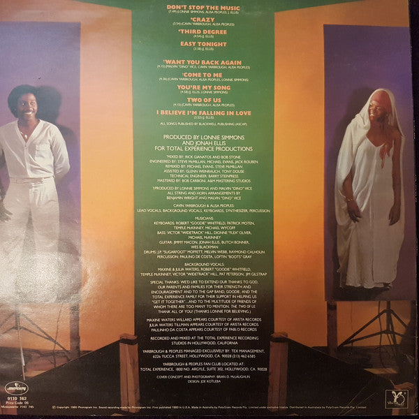 Yarbrough & Peoples : The Two Of Us (LP, Album)