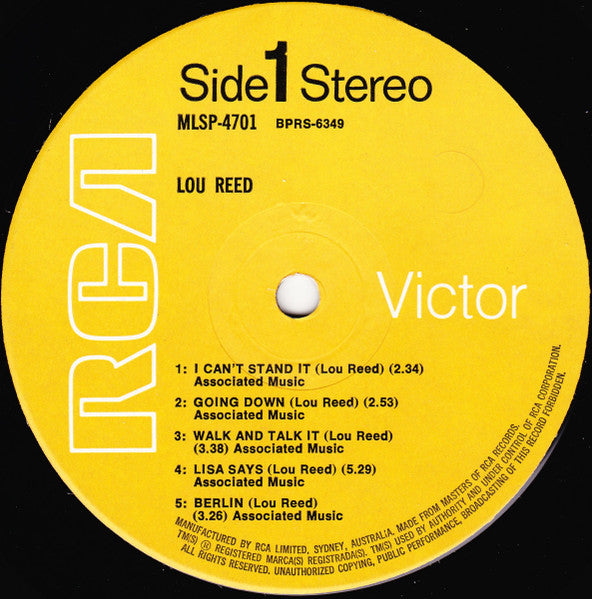 Lou Reed : Lou Reed (LP, Album)