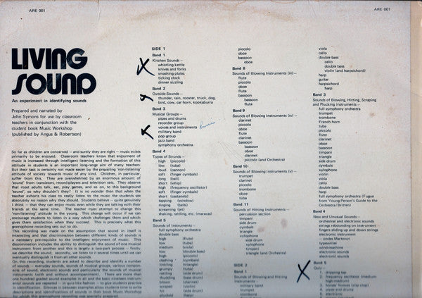 No Artist : Living Sound - An Experiment In Identifying Sounds (LP, Album)