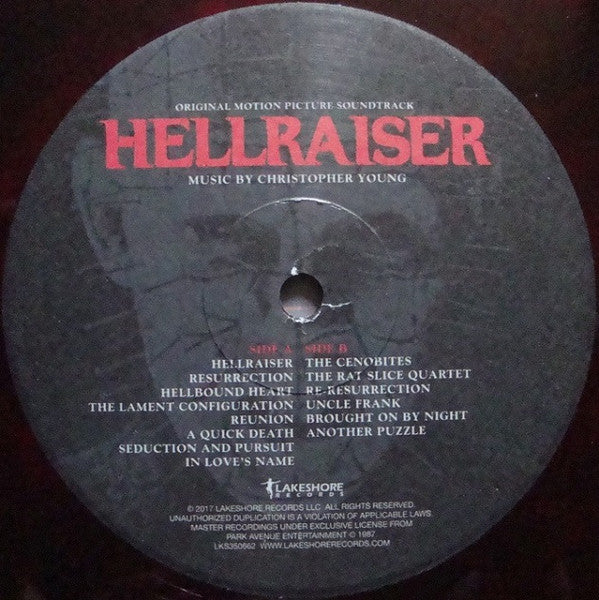 Christopher Young : Hellraiser (Original Motion Picture Soundtrack) (LP, Album, RE, RM, Red)