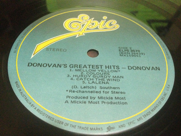 Donovan : Donovan's Greatest Hits (LP, Comp, RE)