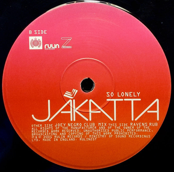 Jakatta : So Lonely (12")