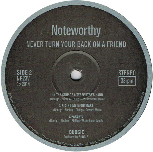 Budgie : Never Turn Your Back On A Friend (LP, Album, RE, 180)