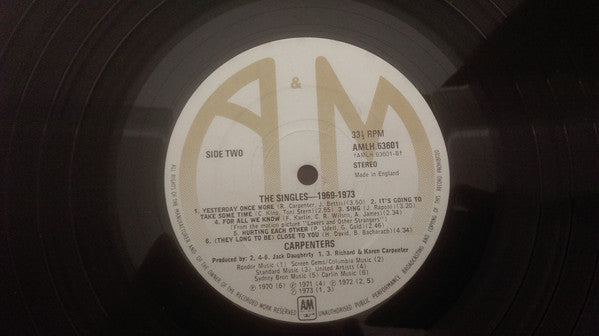 Carpenters : The Singles 1969-1973 (LP, Album, Comp, Gat)