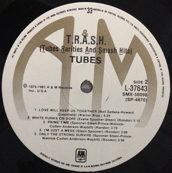 The Tubes : T.R.A.S.H. (Tubes Rarities And Smash Hits) (LP, Album, Comp)