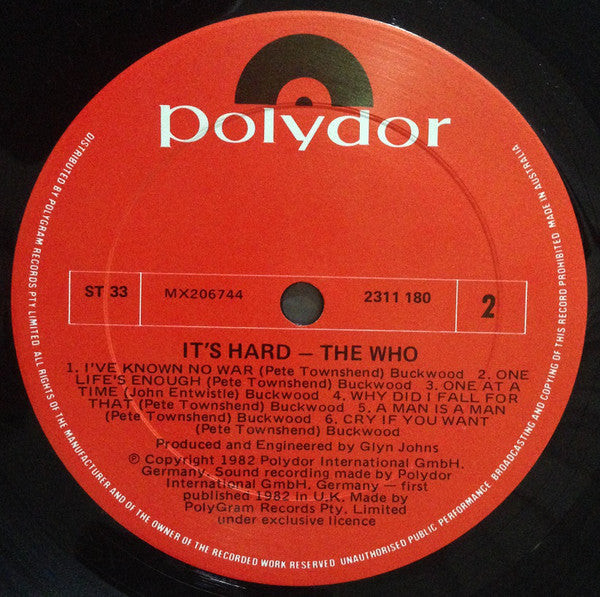 The Who : It's Hard (LP, Album)