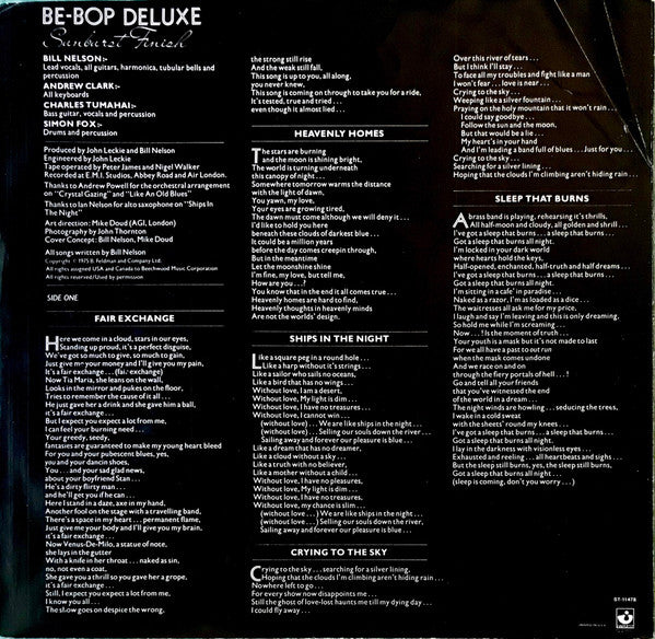 Be-Bop Deluxe* : Sunburst Finish (LP, Album)
