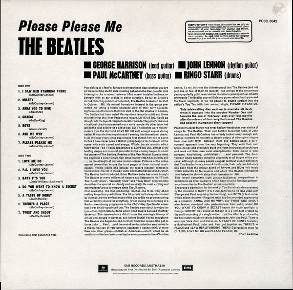 The Beatles : Please Please Me (LP, Album, RE, RP)