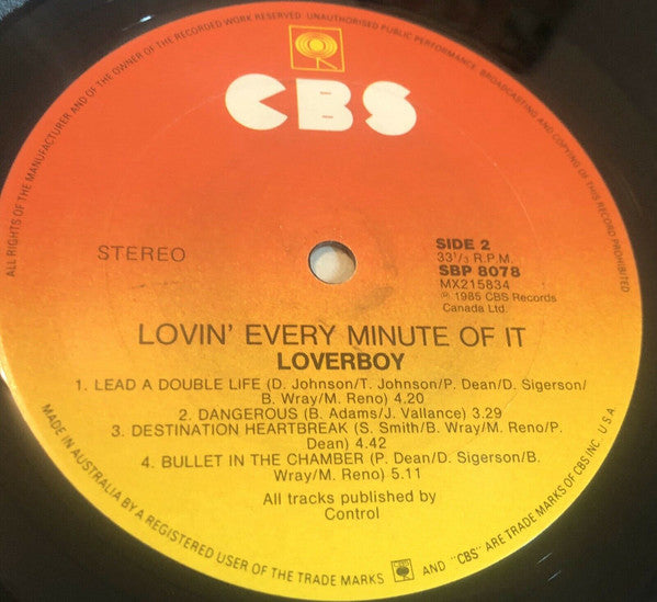 Loverboy : Lovin' Every Minute Of It (LP, Album)