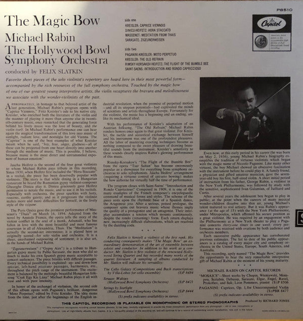 Michael Rabin, The Hollywood Bowl Symphony Orchestra : The Magic Bow (LP, Album)