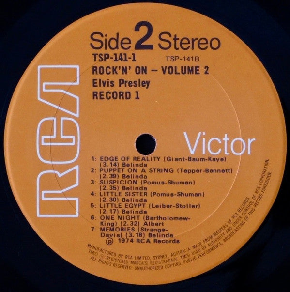 Elvis Presley : Rock 'N' On Volume 2 25 All-Time Rock 'N' Roll Hits (2xLP, Comp)