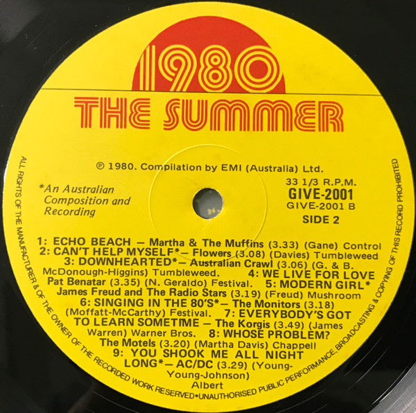 Various : 1980 (The Summer) (LP, Comp)