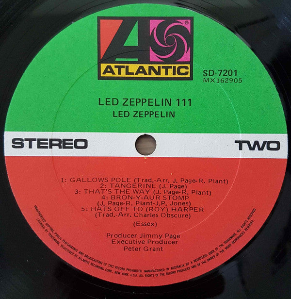 Led Zeppelin : Led Zeppelin III (LP, Album, Gat)