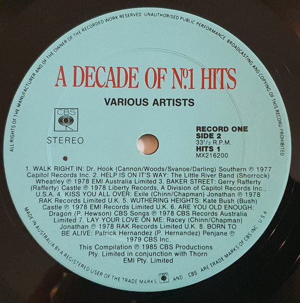 Various : A Decade Of No. 1 Hits 74-84 (3xLP, Comp)