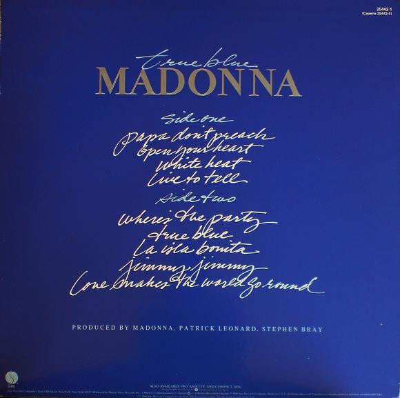 Madonna : True Blue (LP, Album, Ltd, Blu)