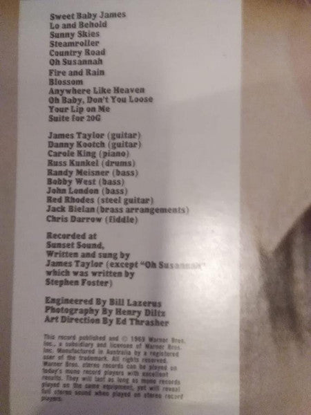 James Taylor (2) : Sweet Baby James (LP, Album)
