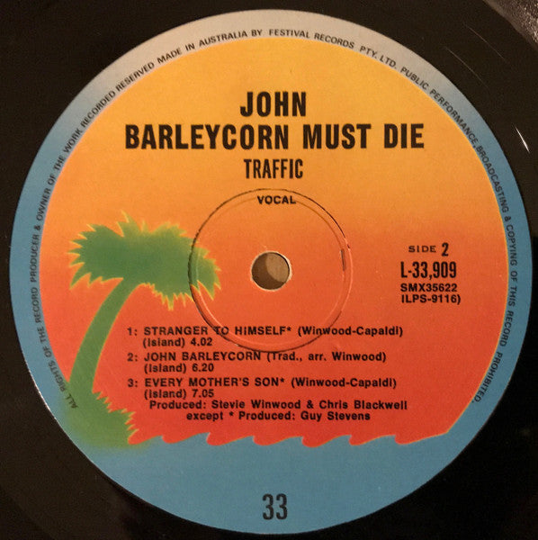 Traffic : John Barleycorn Must Die (LP, Album, Gat)