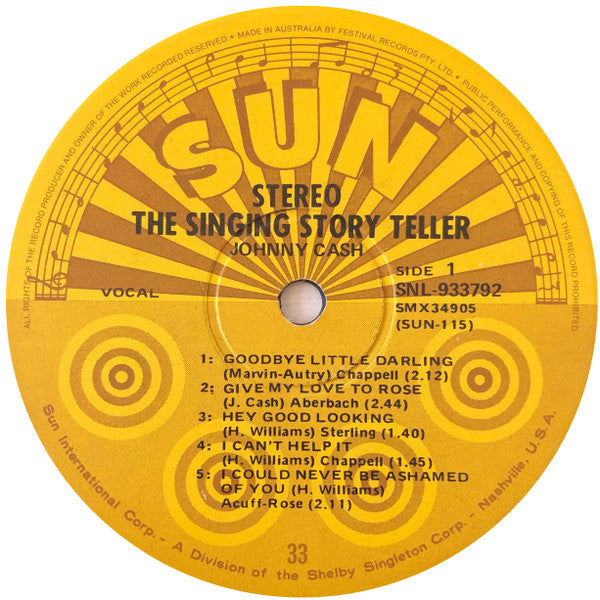Johnny Cash And The Tennessee Two* : The Singing Story Teller (LP, Comp)