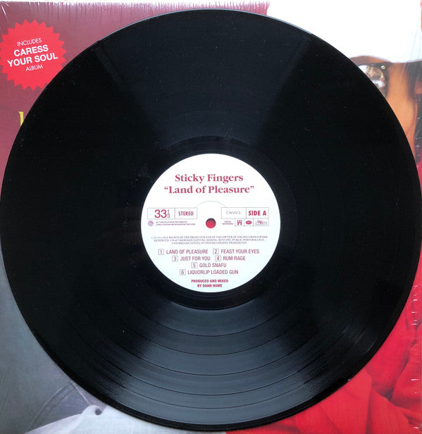 Sticky Fingers (9) : Land Of Pleasure / Caress Your Soul (2xLP, Album, Comp, RP, Gat)