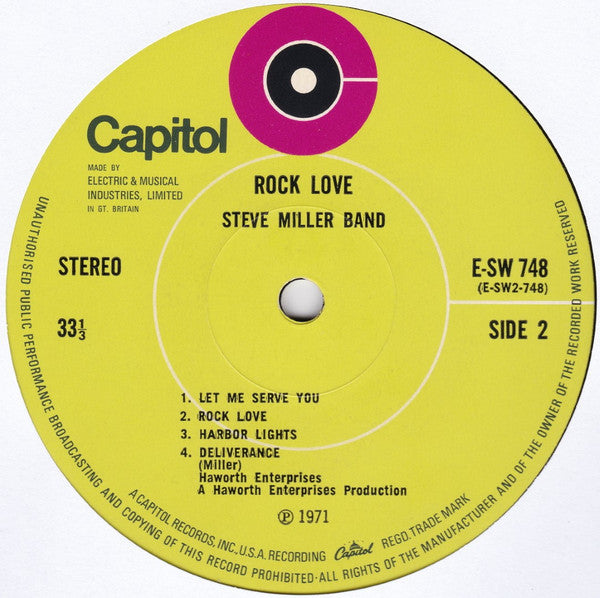 Steve Miller Band : Rock Love (LP, Album)