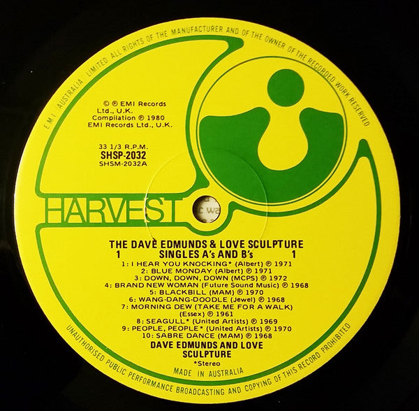 Dave Edmunds & Love Sculpture : The Dave Edmunds & Love Sculpture Single's A's & B's (LP, Comp, Mono)