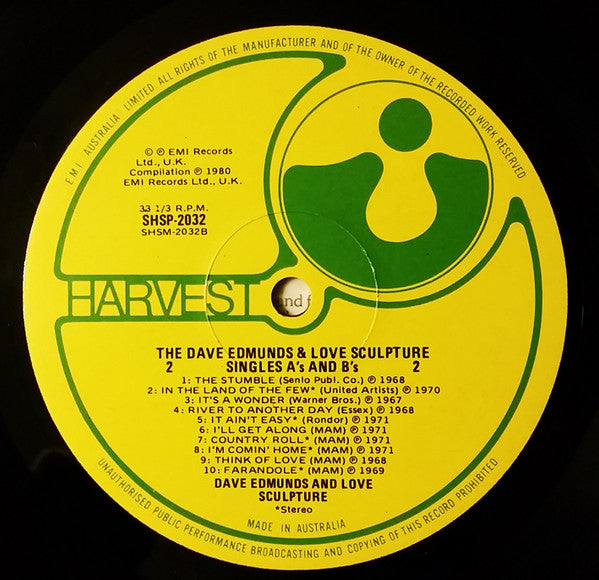 Dave Edmunds & Love Sculpture : The Dave Edmunds & Love Sculpture Single's A's & B's (LP, Comp, Mono)