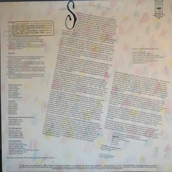 Janis Joplin : Farewell Song (LP, Album, Promo)