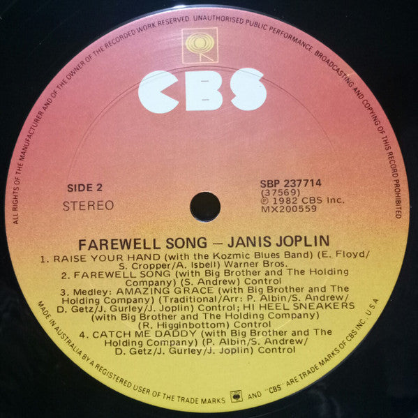 Janis Joplin : Farewell Song (LP, Album)