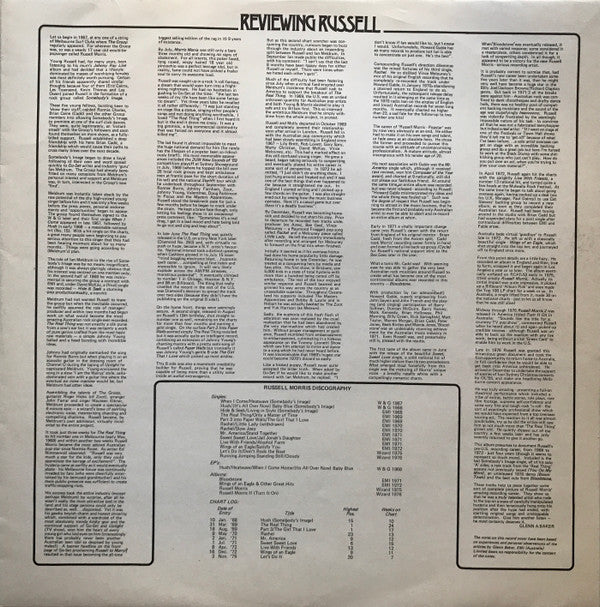Russell Morris : Retrospective (LP, Comp)