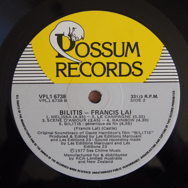 Francis Lai : Bilitis (Original Motion Picture Soundtrack) (LP, Album)
