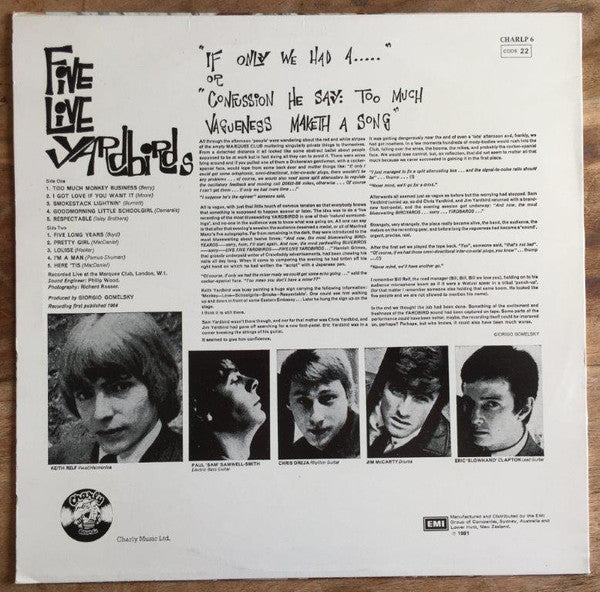 Yardbirds* : Five Live Yardbirds (LP, Album, Mono, RE)