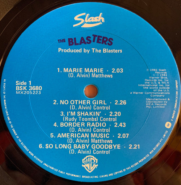 The Blasters : The Blasters (LP, Album)