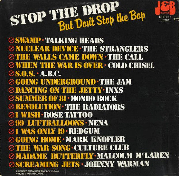 Various : Stop The Drop But Don't Stop The Bop (LP, Comp)
