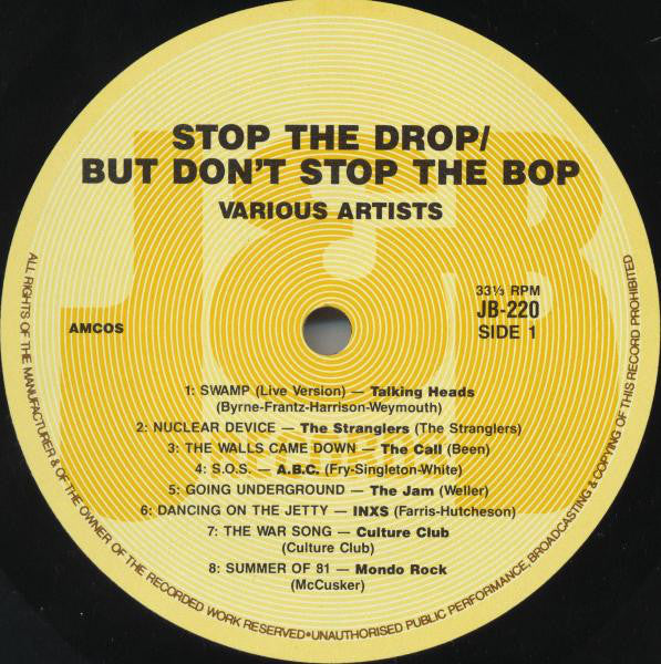Various : Stop The Drop But Don't Stop The Bop (LP, Comp)