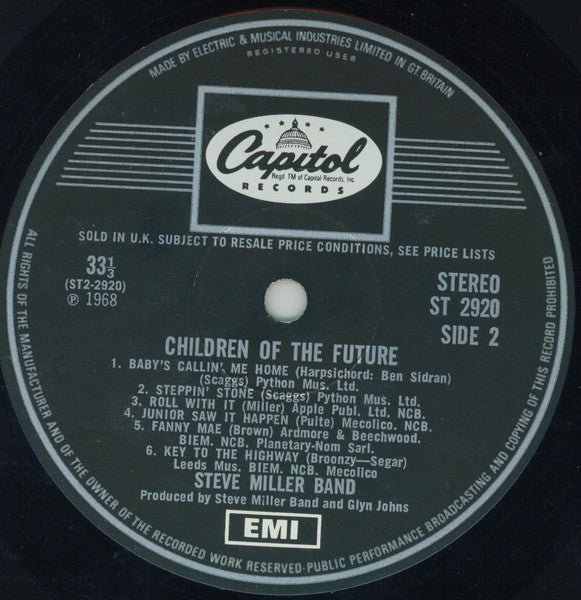 Steve Miller Band : Children Of The Future (LP, Album, RP)