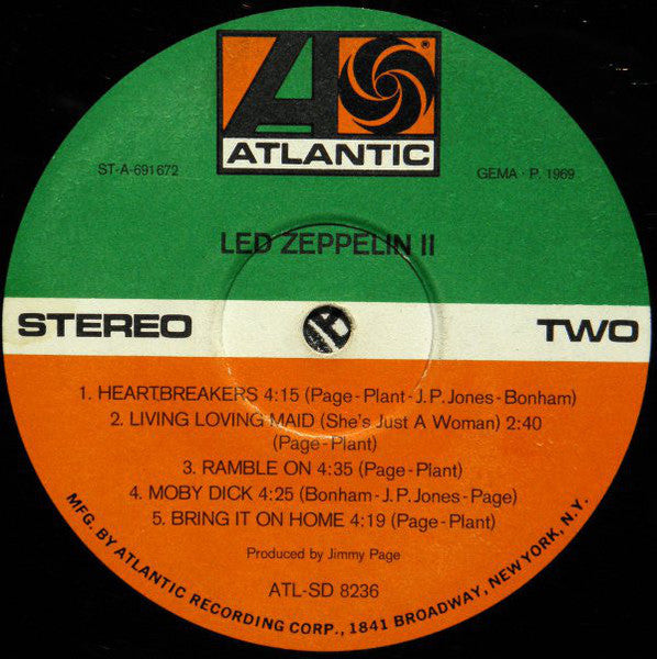 Led Zeppelin : Led Zeppelin II (LP, Album, Club, Gat)