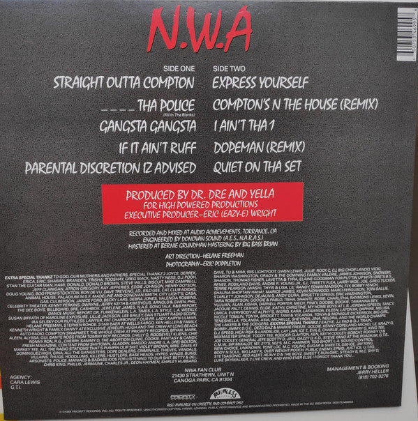 N.W.A. : Straight Outta Compton (LP, Album, RE, RP, MPO)