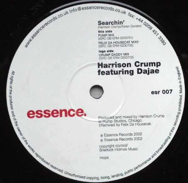Harrison Crump Featuring Dajaé : Searchin' (12")