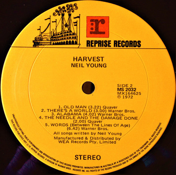 Neil Young : Harvest (LP, Album, RP, Gat)