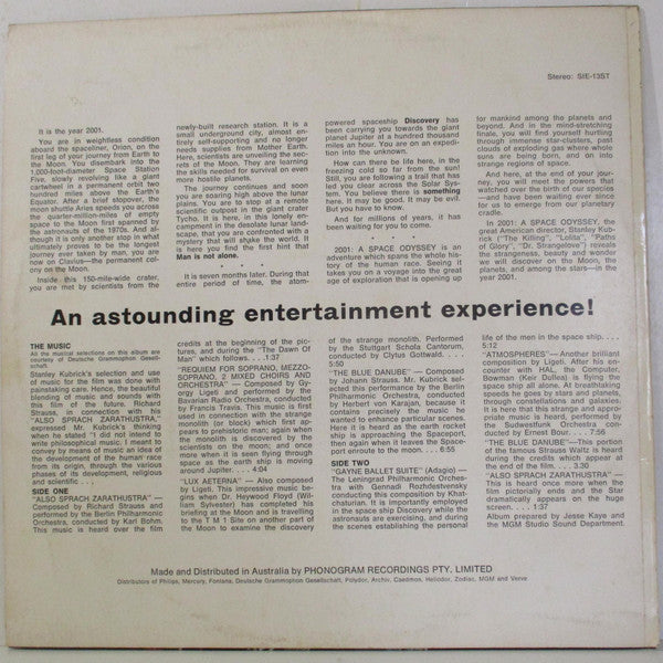 Various : 2001 - A Space Odyssey (Music From The Motion Picture Soundtrack) (LP, Album)
