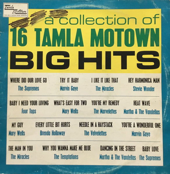 Various : A Collection Of 16 Tamla Motown Big Hits (LP, Comp, Mono)