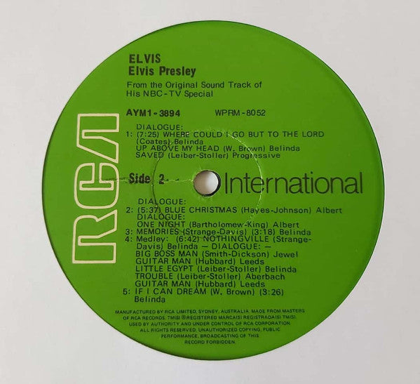 Elvis Presley : Elvis (TV Special) (LP, Album, Mono, RE)